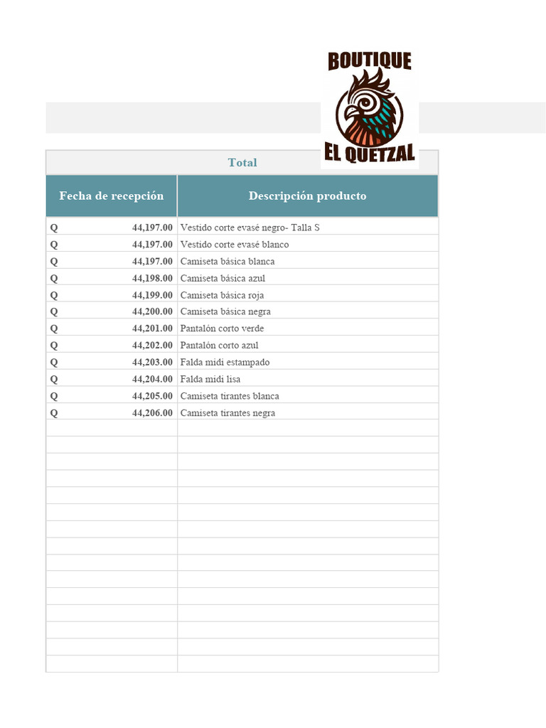 Inventario de Ropa en Excel | PDF | Ropa | Moda