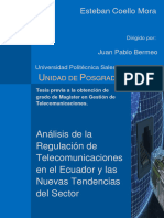 Análisis de La Regulación de Telecomunicaciones en El Ecuador y Las Nuevas Tendencias Del Sector