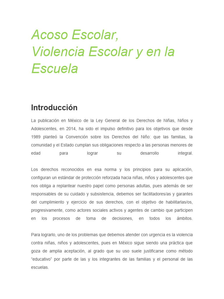 Prevención del Acoso y Violencia Escolar | PDF | Violencia | Adolescencia