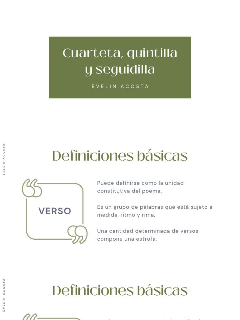 Cuarteta, Quintilla y Seguidilla | PDF | Rima | Sílaba