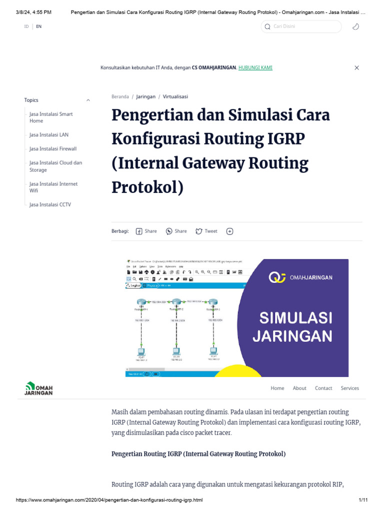Pengertian Dan Simulasi Cara Kon Gurasi Routing IGRP (Internal Gateway ...