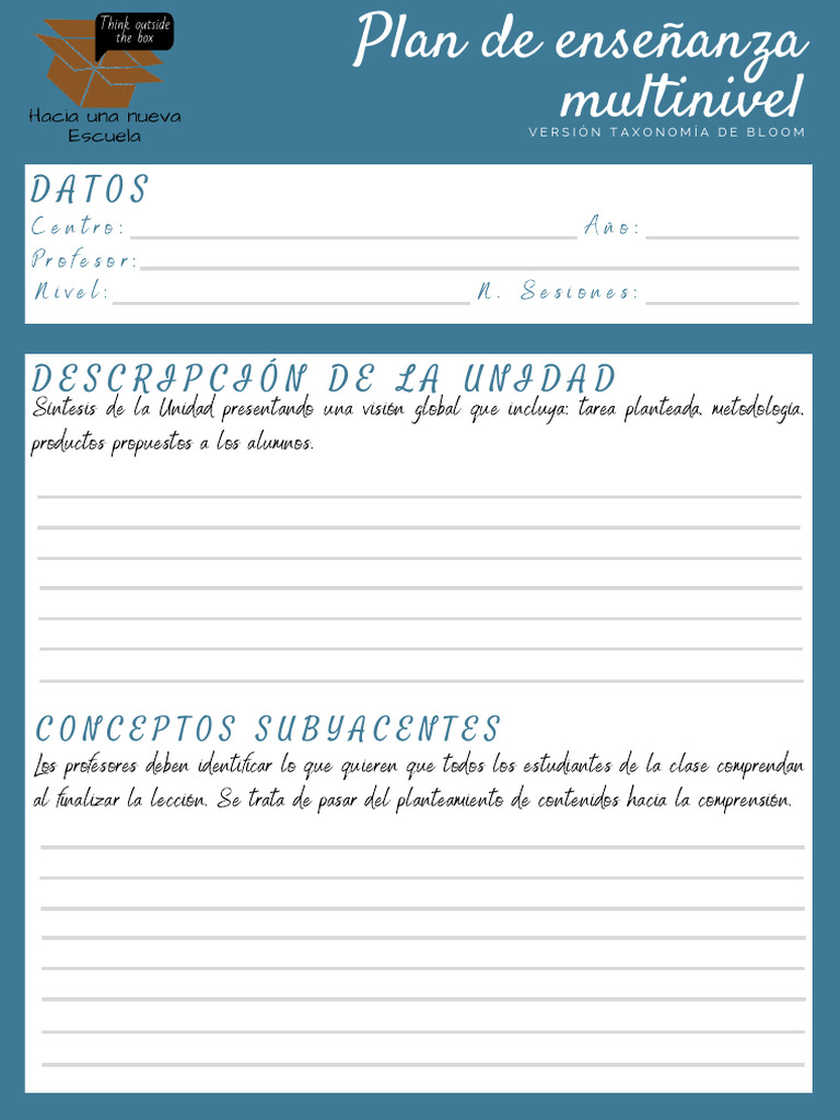 Plan de Enseñanza Multinivel - T. BLOOM | PDF | Crecimiento personal y ...