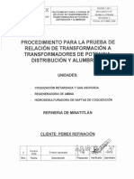 P5U0CLTPR-00025 REV 0 Relación Transformación A Transformadores de Potencia