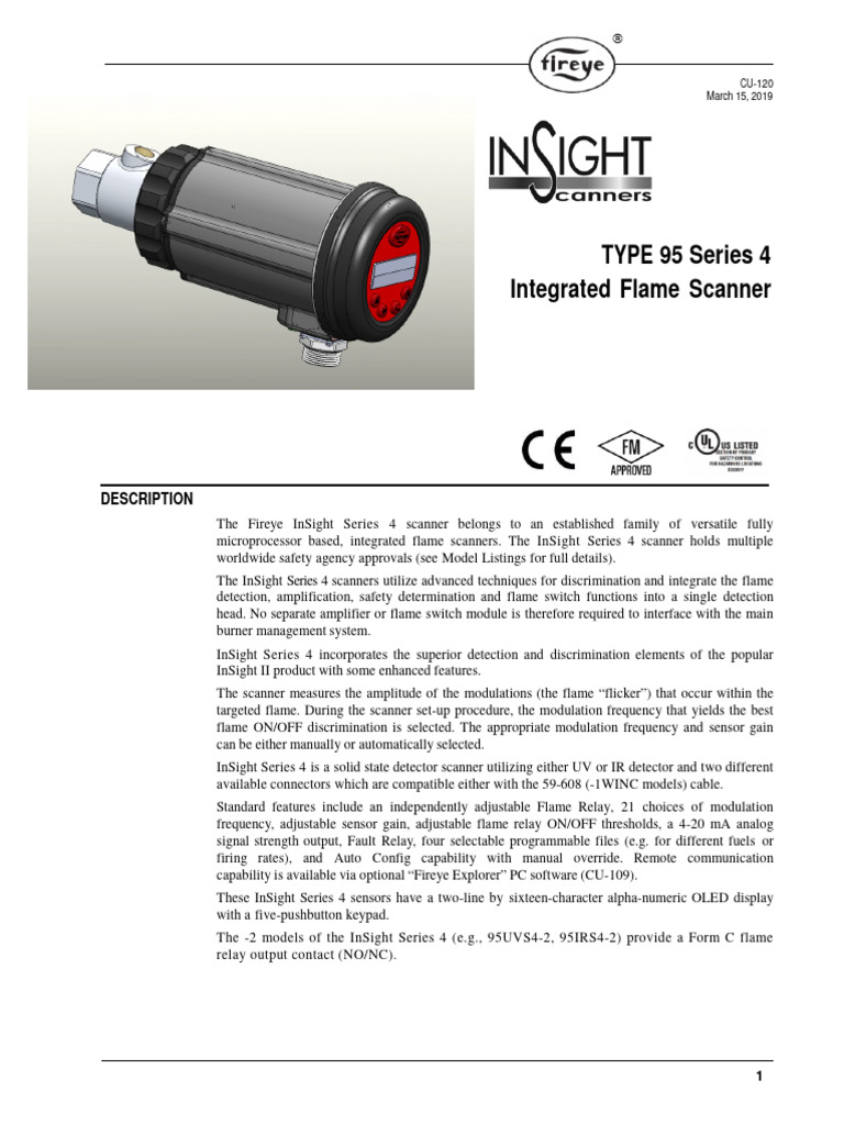 Model Baru CU 120 Insight Type 95 Series 4 Flame Scanner | PDF | Relay ...