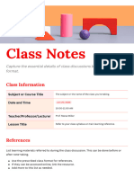 Class Notes Doc in Red Orange Vibrant Professional Style