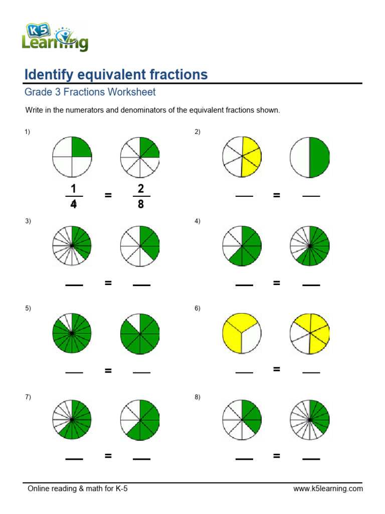 g3 Identifying Fractions Images | PDF
