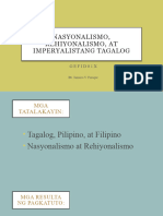 Aralin 4 - Nasyonalimso, Rehiyonalismo, at Imperyalistang Tagalog