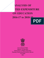 Analysis of Budgeted Expenditure on Education 2016-2019