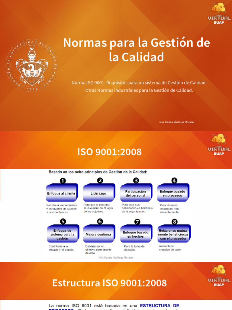 Normas ISO 9001 para Gestión de Calidad | PDF | Sistema de manejo de ...