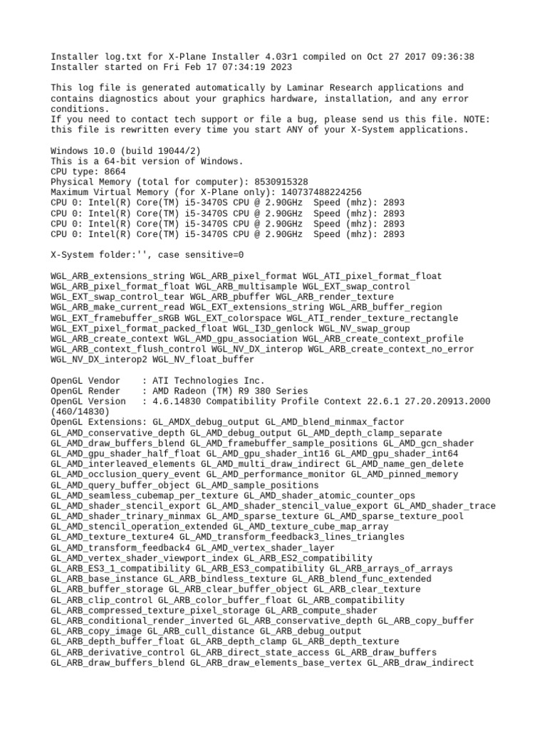 X-Plane Installer Log Analysis 2023 | PDF | Graphics Processing Unit ...