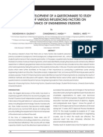 Design and Development of A Questionnaire To Study The Effect of Various Influencing Factors On Performance of Engineering Students