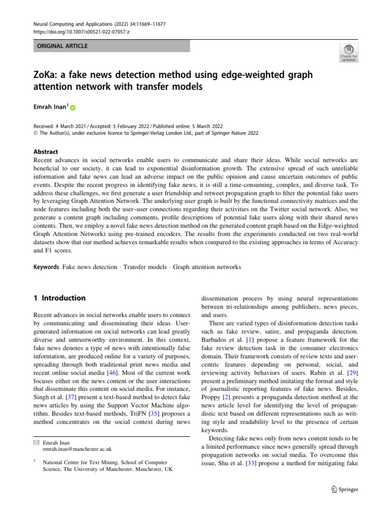 Fake News Detection with Graph Networks | PDF | Artificial Neural ...