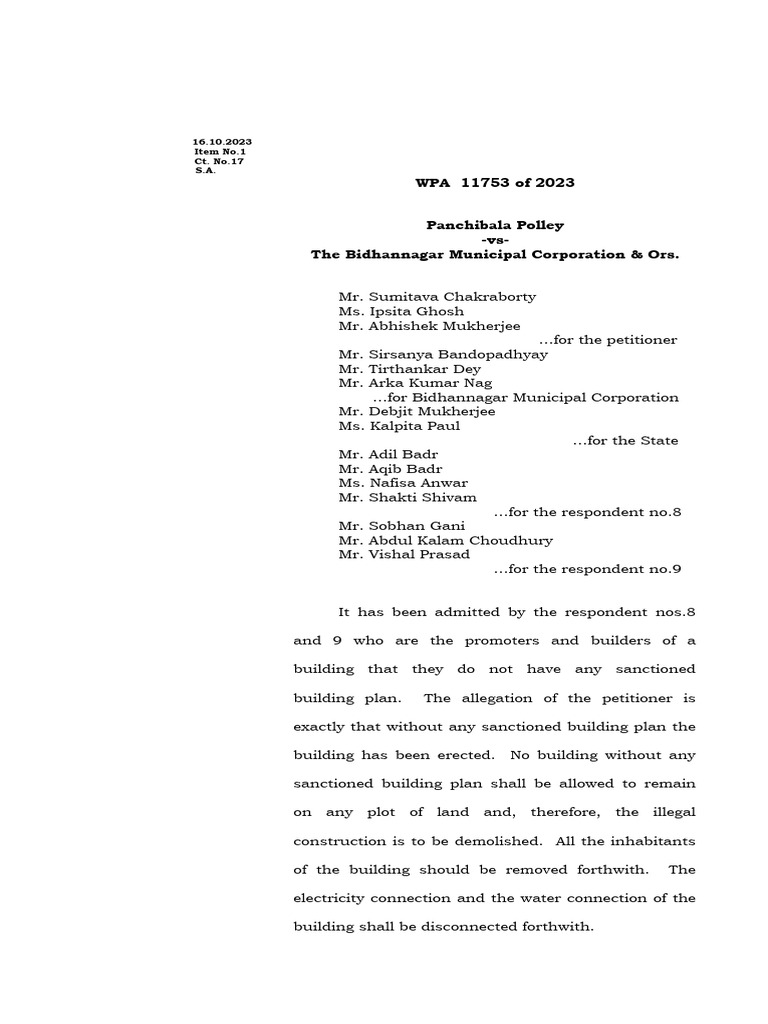 Demolition Order for Illegal Building | PDF