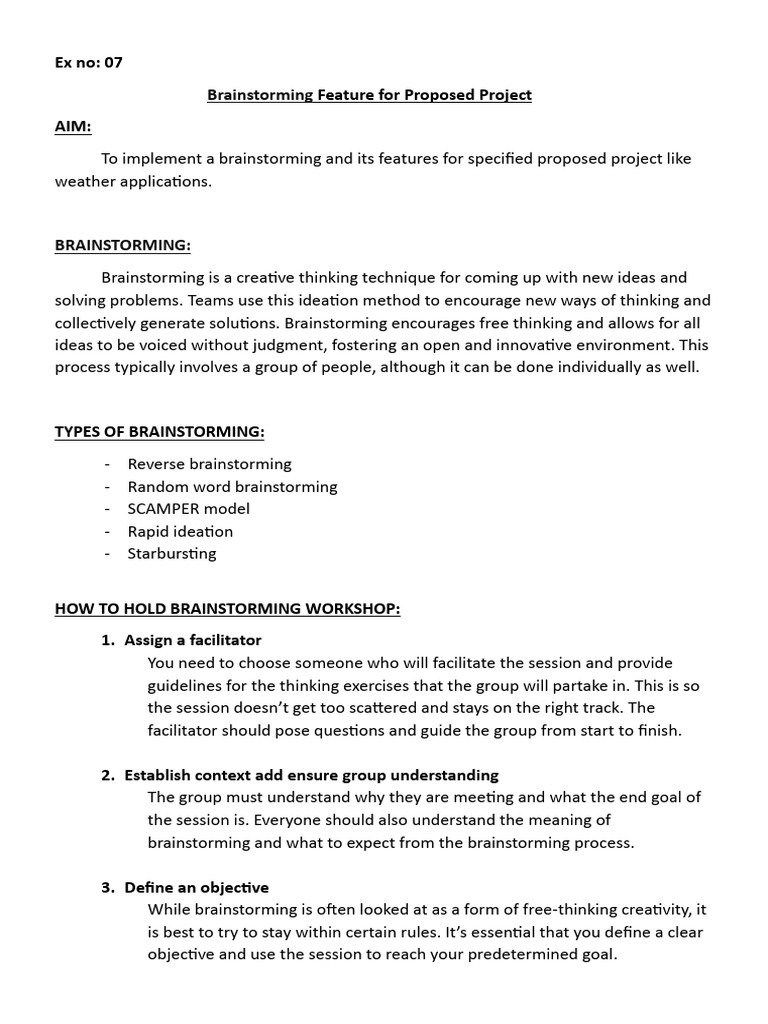 Brainstroming ex 7 ui ux design lab exercise pdf brainstorming