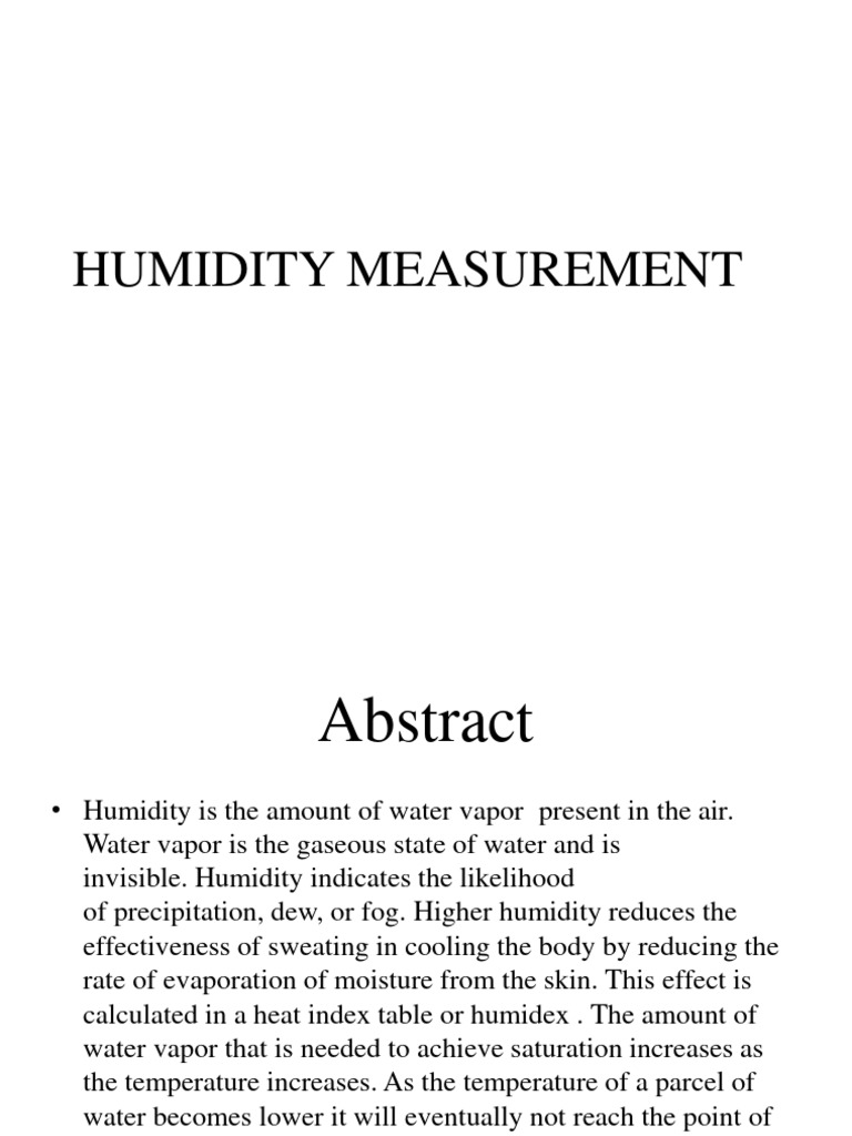 Unit 6 Humidity-Measurement (4 Files Merged) | PDF | Humidity | Water Vapor