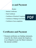 Certificates and Payments