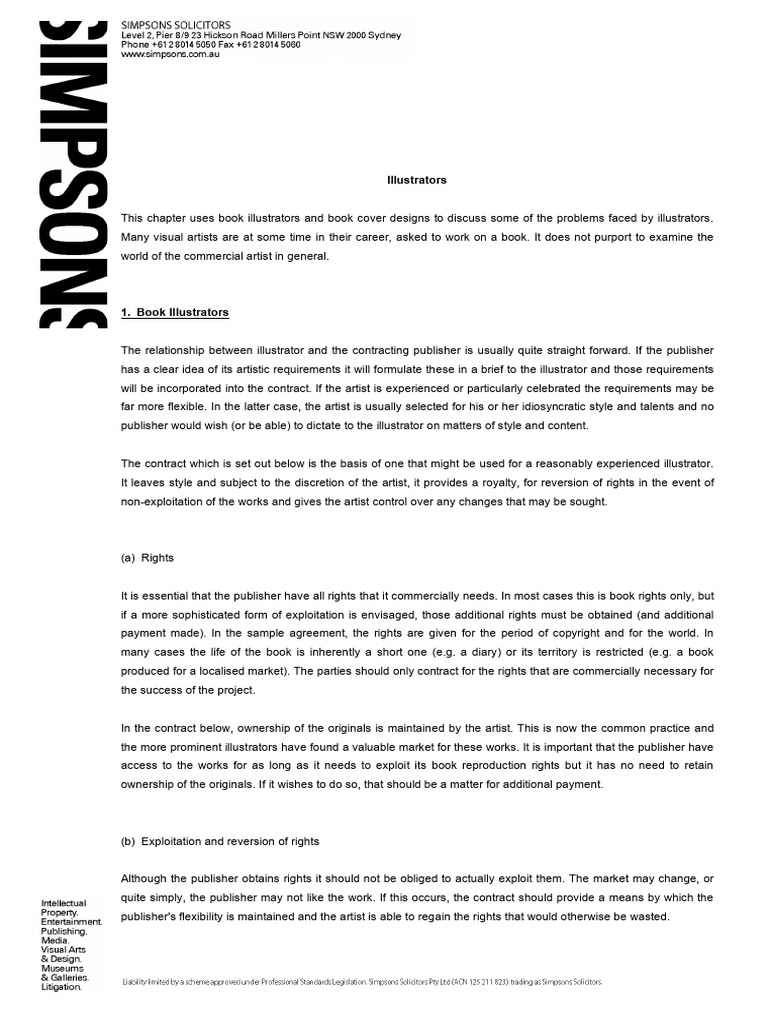 Scribd - SAMPLE Publishing Agreement AUSTRALIA Illustrator | PDF ...