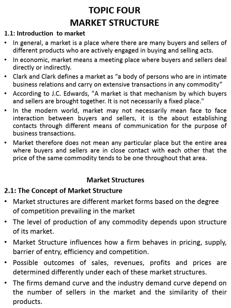 Market Structure Pdf Oligopoly Monopoly
