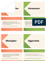 Literary Devices English Flashcards in Green Peach Modern Simple Style