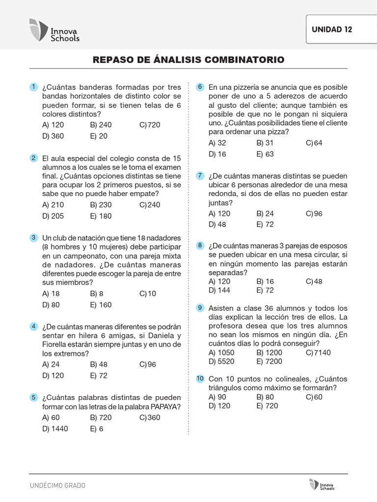 Repaso de Analisis Combinatorio | PDF