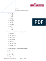 Logarithm Worksheet 5MYP