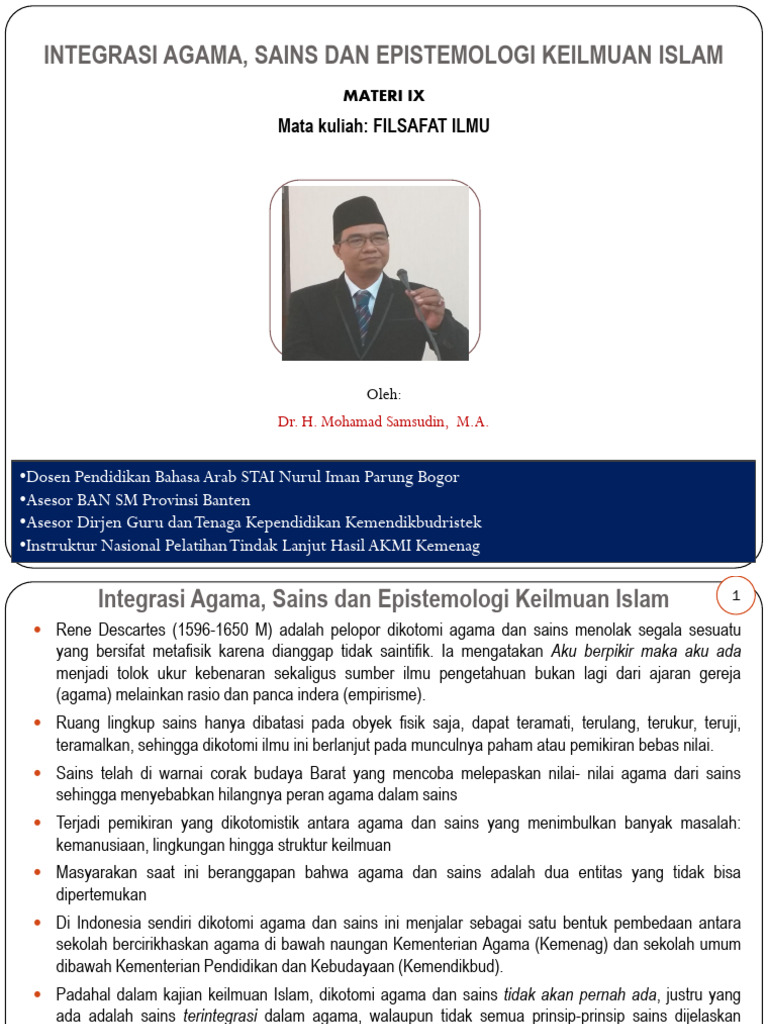 Integrasi Agama dan Sains dalam Islam | PDF | Sains & Matematika ...
