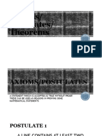 Lesson 3. 2 Axioms Postulates and Theorems