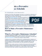 How To Make A Preventive Maintenance Schedule