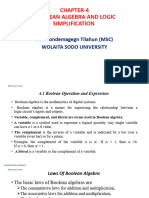 Chapter-4 Boolean Algebra and Logic Simplification: BY: Wondemagegn Tilahun (MSC) Wolaita Sodo University