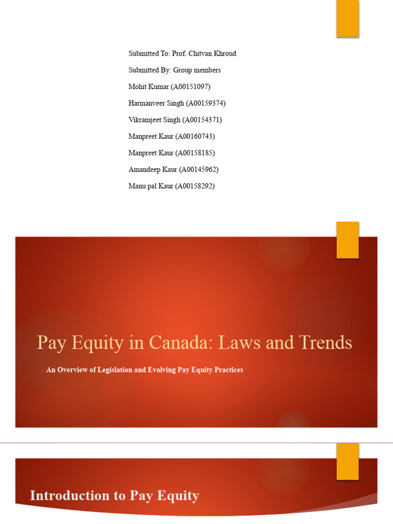 Pay Equity in Canada: Laws & Trends | PDF | Equal Pay For Equal Work ...