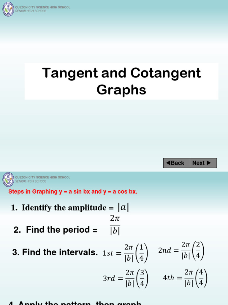 TanandCotGraphs PDF Trigonometric Functions Asymptote