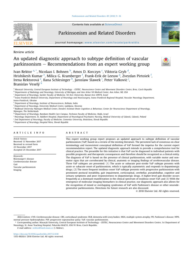 Vascular Parkinsonism Subtypes | PDF | Parkinson's Disease | Dementia