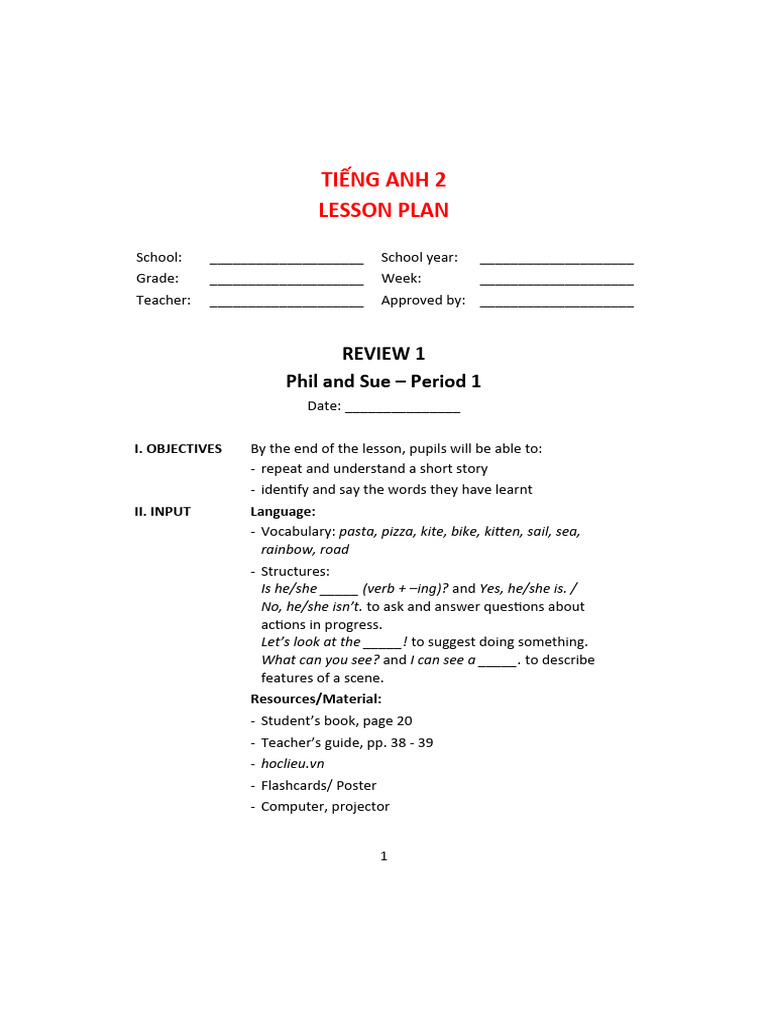 Review 1 | PDF | Teachers | Lesson Plan
