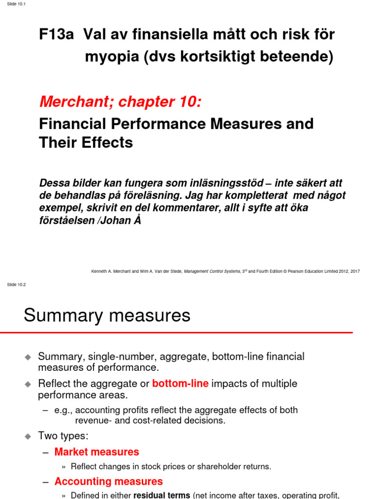 Financial Performance Measures Overview | PDF | Return On Investment ...