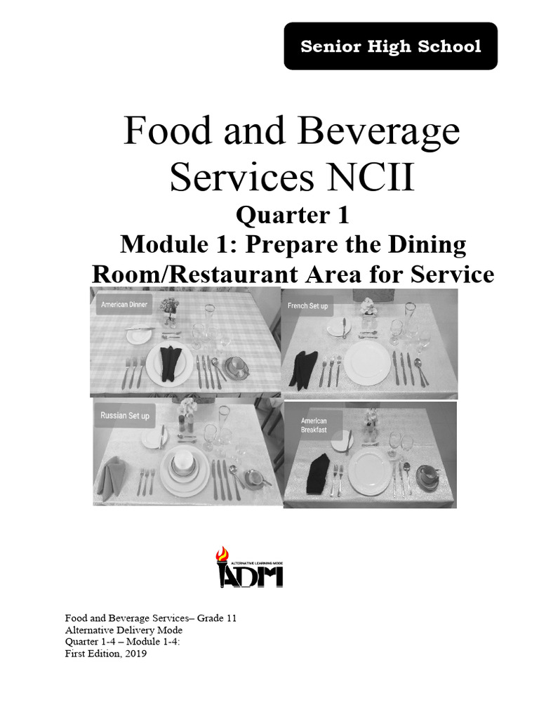 SHS11 FBS Q1 Mod1 PreparetheDiningAreaRoomRestaurantforService ...