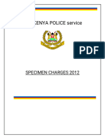 The Kenya Police Service Specimen Charges