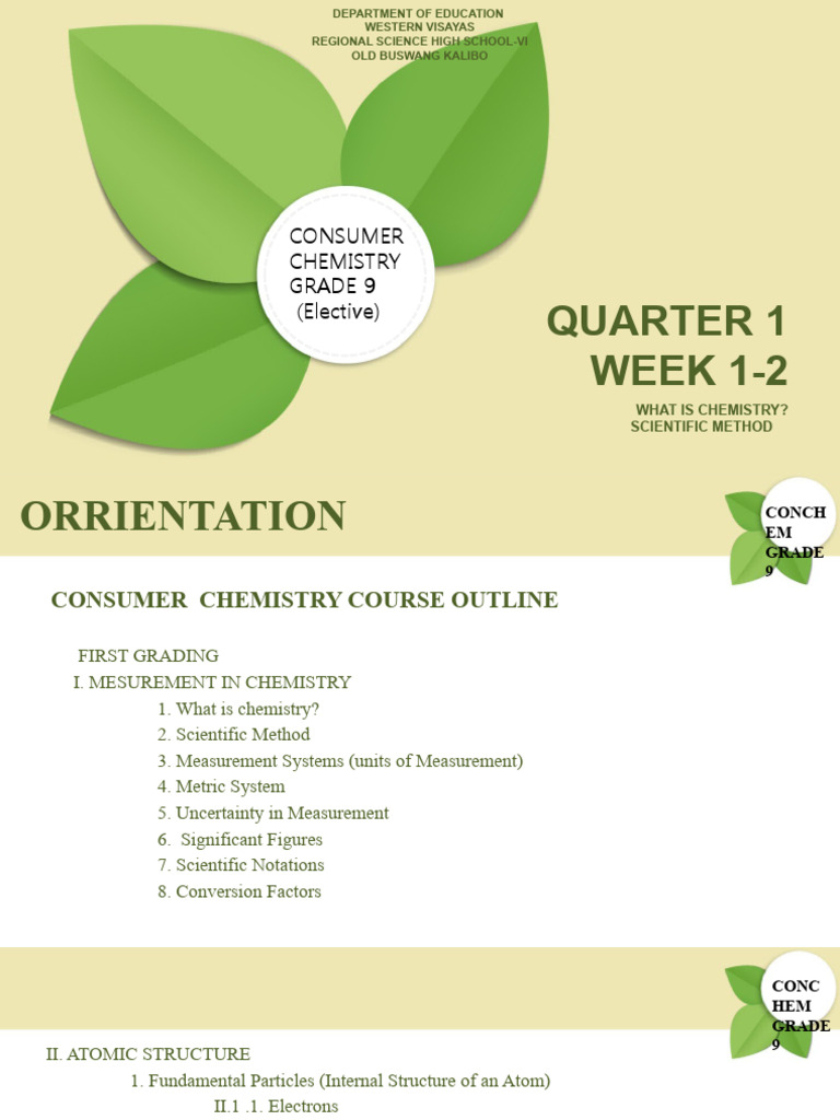 Grade 9 Consumer Chemistry Overview | PDF | Atoms | Electron
