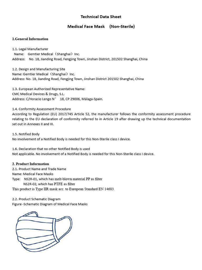 Ps - 1454technical Data Sheet Gemtier Medical 20200323 | PDF | Medical ...