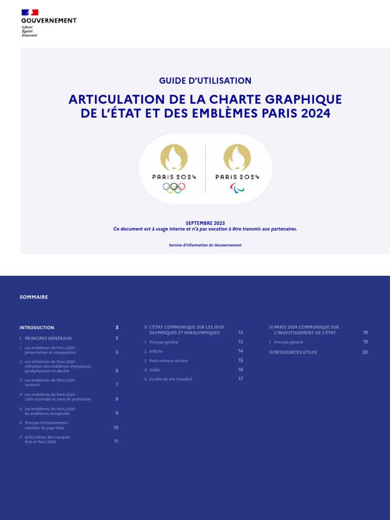 Charte graphique des JO Paris 2024 | PDF | Paris | Jeux paralympiques