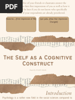 The Self As A Cognitive Construct