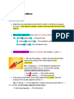 Adjecives General Formation Rules Nominative and Accusative