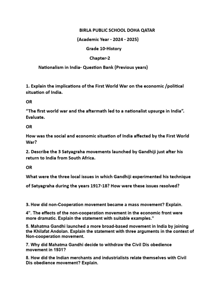 Nationalism in india question bank pdf mahatma gandhi