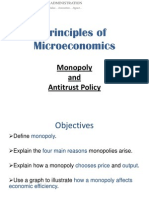 Principles of Microeconomics: Monopoly and Antitrust Policy