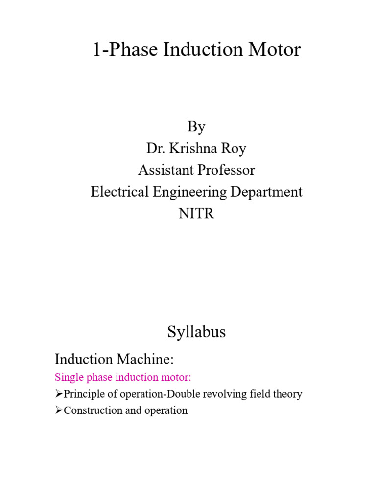 1 Phase Induction Motor Pdf Electric Motor Manufactured Goods