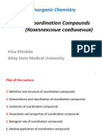 Lecture 4 Coordination Compounds (Комплексные Соединения)