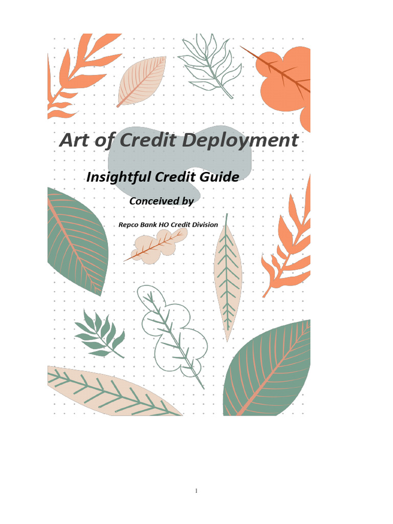 Credit Guides Pdf Loans Finance Money Management