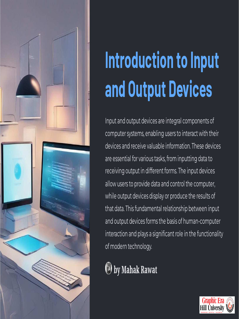 input-and-Output-Devices - Sandeep | PDF | Virtual Reality | Input/Output