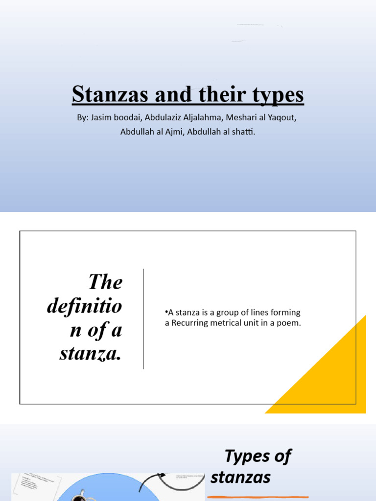Poetry Stanza Types Explained | PDF | Poetry