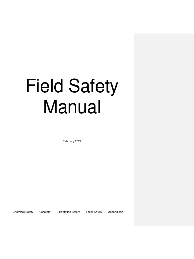 Field Safety Manual PDF Personal Protective Equipment Vehicles