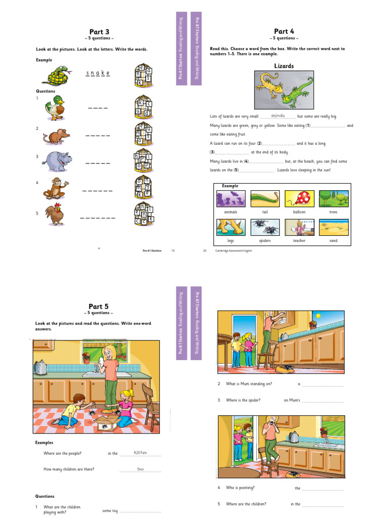 Starters Reading and Writing Class 3 PDF | PDF